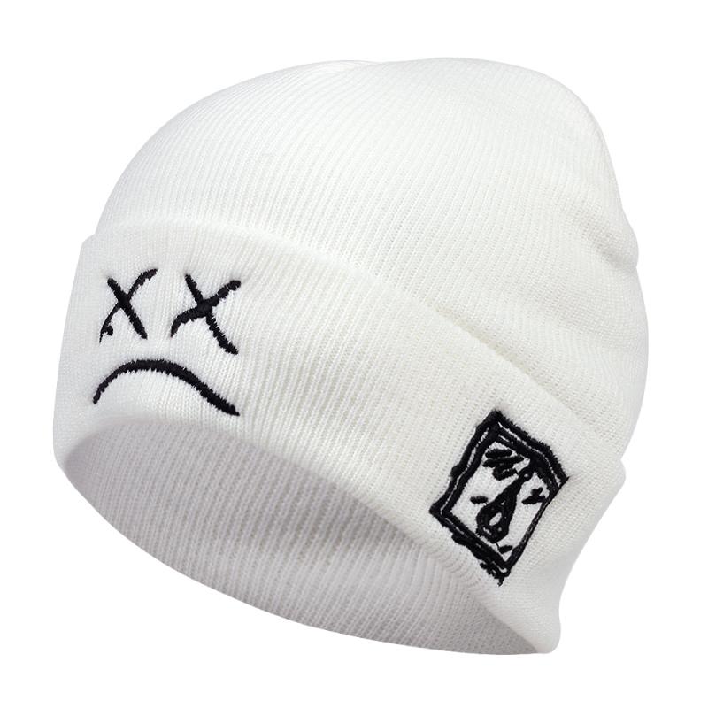 Mũ beanie thêu hình mặt khóc thời trang cho nam nữ