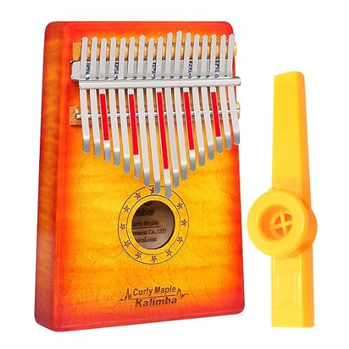 Đàn Kalimba Gecko 17 Phím Gỗ Phong Vân Hổ MC-S (Đỏ cam) Kèm Kèn Kazoo DreamMaker - Hàng Có Sẵn