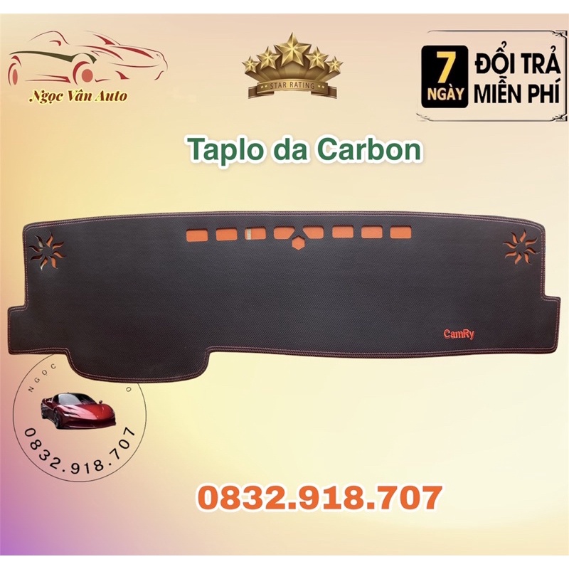 Thảm Taplo Da Camry 2018 - 2021 Da Carbon cao cấp