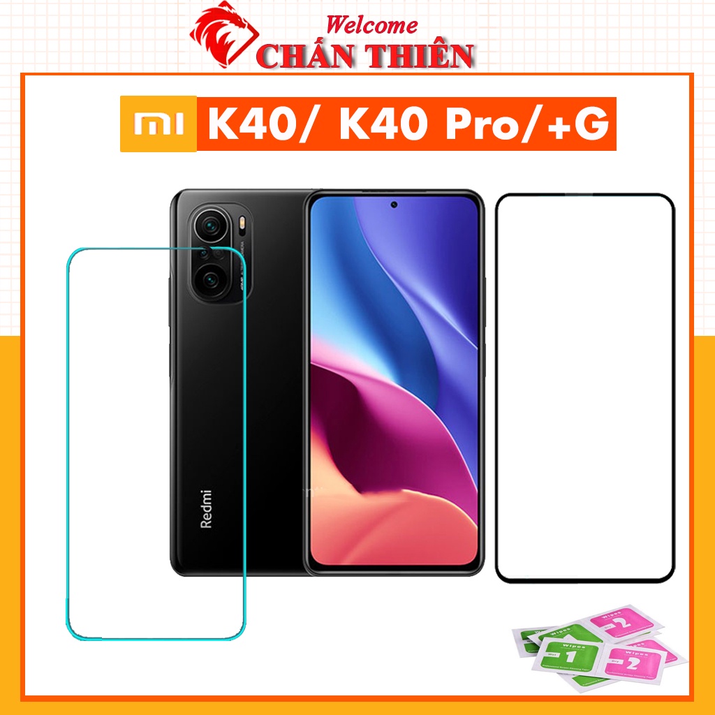 Kính cường lực redmi k40 k40 pro k40 gaming full màn 9D trong suốt tặng kèm khăn lau màn hình [FM]