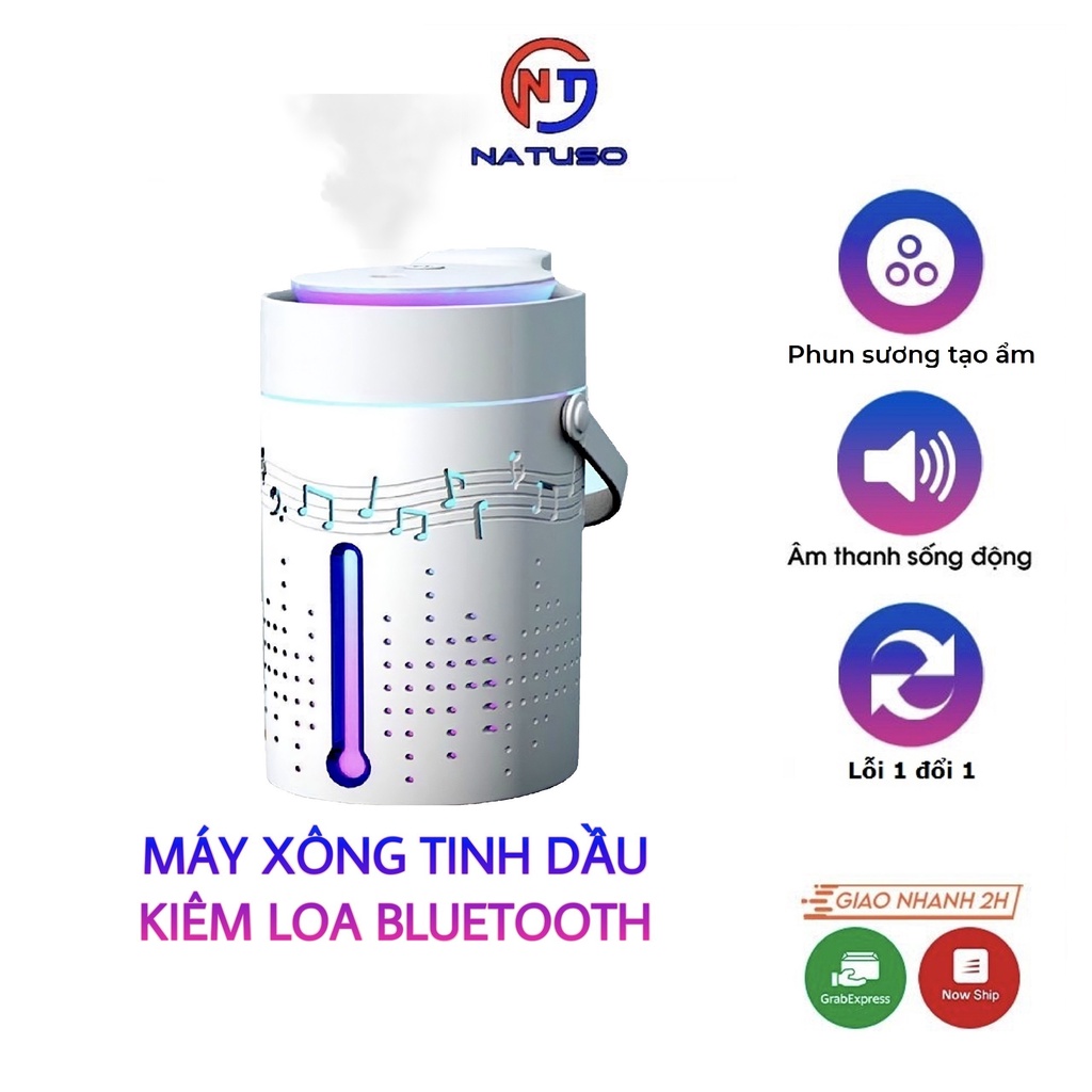 Máy xông tinh dầu phun sương tạo ẩm kiêm loa bluetooth không dây nghe nhạc đèn led nhiều màu – K1