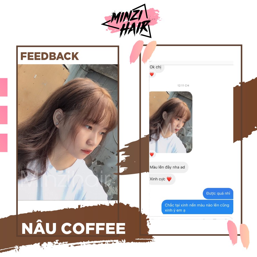 Thuốc Nhuộm Tóc Nâu Coffee - Nâu cafe - Lên Từ Nền Đen - | MINZIHAIR HN