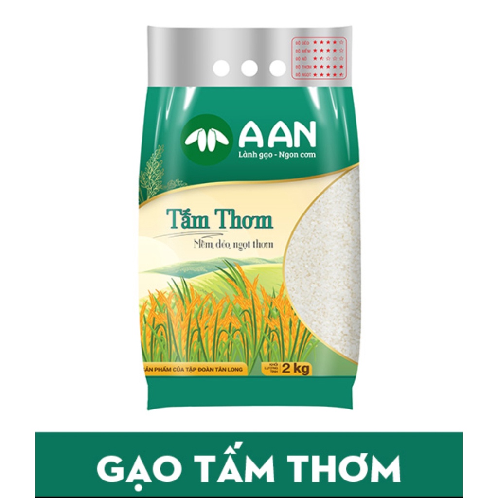 Gạo Tấm Thơm A An Túi 2kg - Nấu cơm tấm gia đình, nấu cháo cho bé ăn dặm - Dẻo mềm, thơm ngon