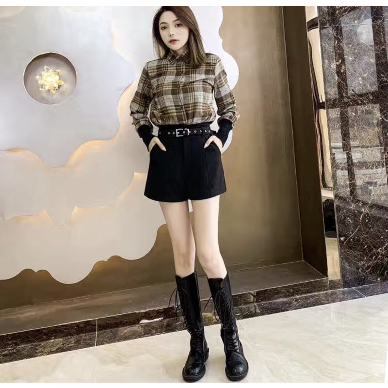 Set Sơ Mi Dạ Mỏng Kết Hợp Ghi Lê Len  - Cập Nhật Xu Hướng Thời Trang Nữ Thu Đông