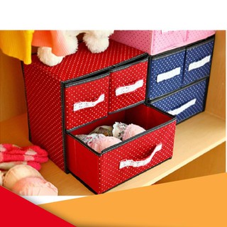 [giảm giá] Tủ vải đựng đồ lót 2 tầng 3 ngăn (màu ngẫu nhiên)