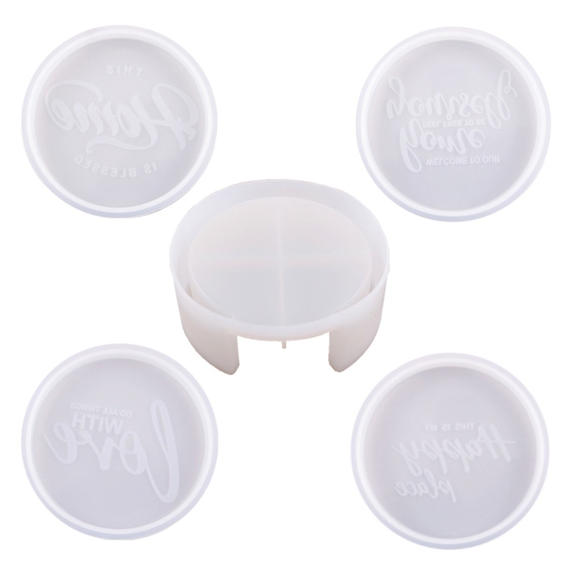 Sa Set 5 Khuôn Silicon Làm Đế Lót Ly / Đèn Cầy Hình Tròn DIY