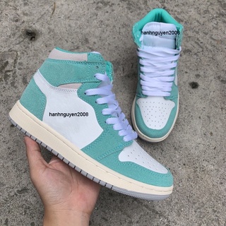 (Fullbox+bill) Giầy bóng rổ chất nỉ xanh mint cao cổ hàng cao cấp