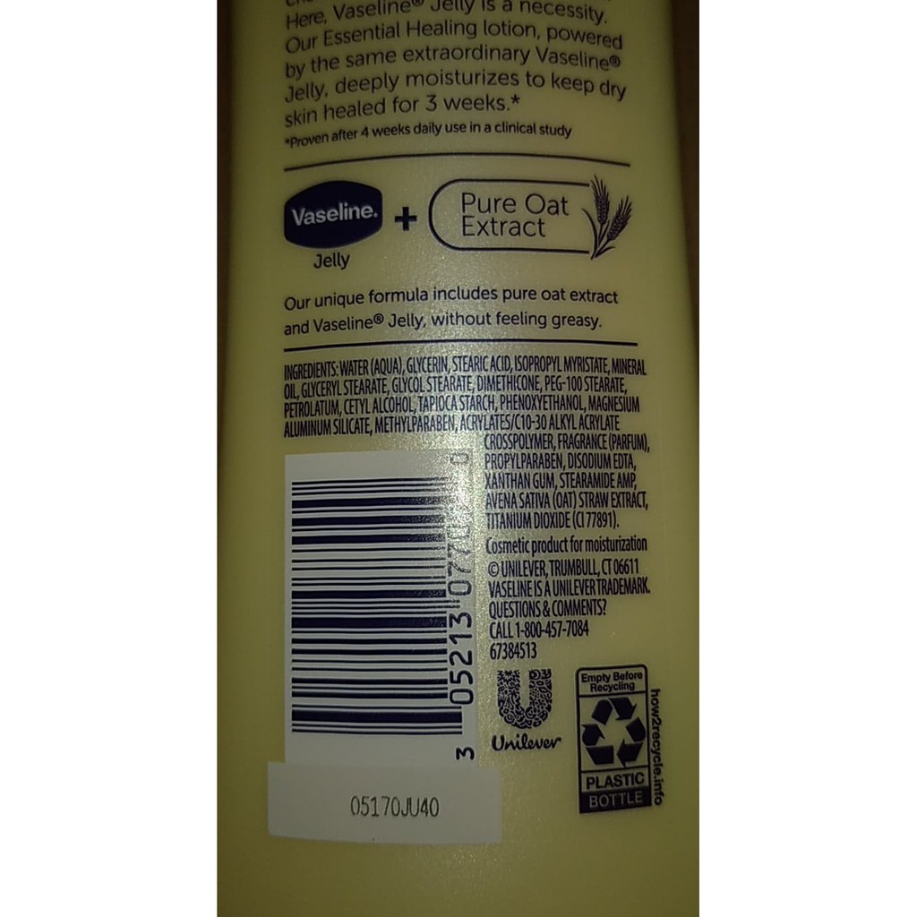 Dưỡng Thể Giữ Ẩm Da Vaseline Intensive Care Essential Healing Lotion 295ml