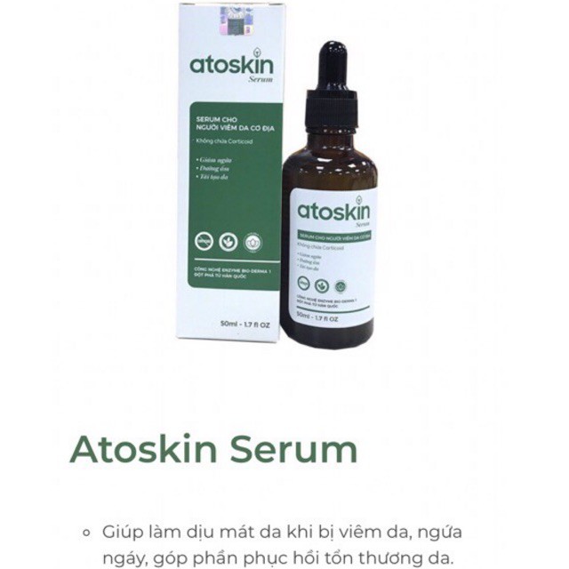 Atoskin Serum - Giúp làm dịu mát da khi bị viêm da, ngứa ngáy, đau rát và thúc đẩy quá trình tái tạo....