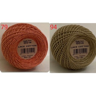 Sợi Lace cotton ( mã từ 61-94 )-50g