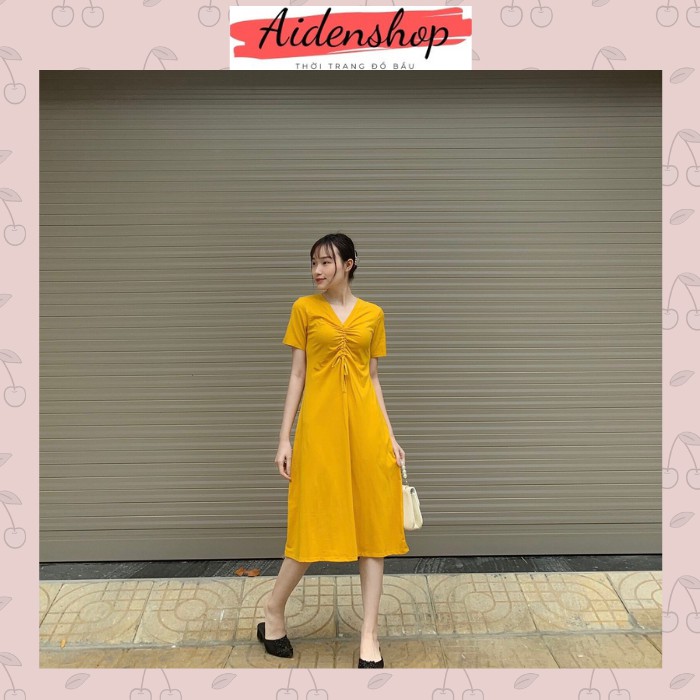 Váy bầu thời trang Aidenshop đầm bầu đẹp mùa hè suông dài