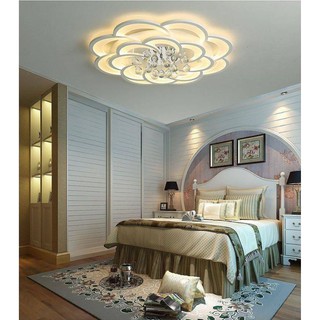 Đèn chùm pha lê KALIS trang trí nội thất 16 cánh 3 chế độ màu ánh sáng có điều khiển từ xa tiện dụng