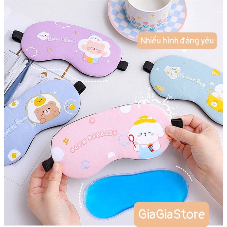 Miếng Che Mắt (Bịt Mắt) Chống Chói Mắt Khi Ngủ Kèm Túi Gel Massage