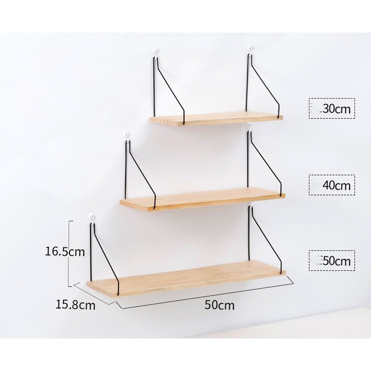 Kệ nhà tắm treo tường giá gỗ trang trí nhà cửa độc đáo, tiết kiệm không gian Kệ chữ nhất độc đáo