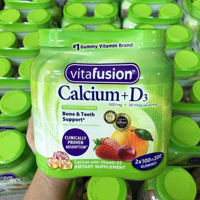 Kẹo dẻo bổ sung canxi Vitafusion Calcium D3 hộp 100 viên