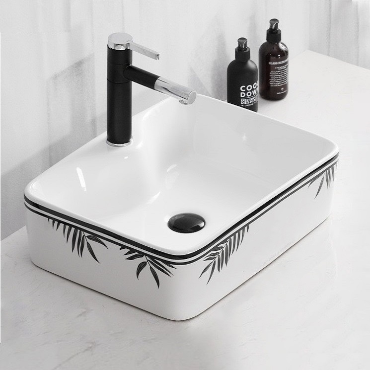 Vòi lavabo nóng lạnh bằng đồng hình trụ tròn 20cm sơn tĩnh điện đen bạc cao cấp