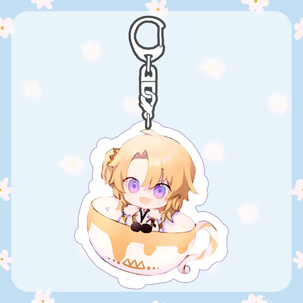 (3cm) Standee mini x Móc khóa LUXIEM ver CỐC TRÀ tượng acrylic anime mica chibi mô hình trang trí quà tặng xinh xắn