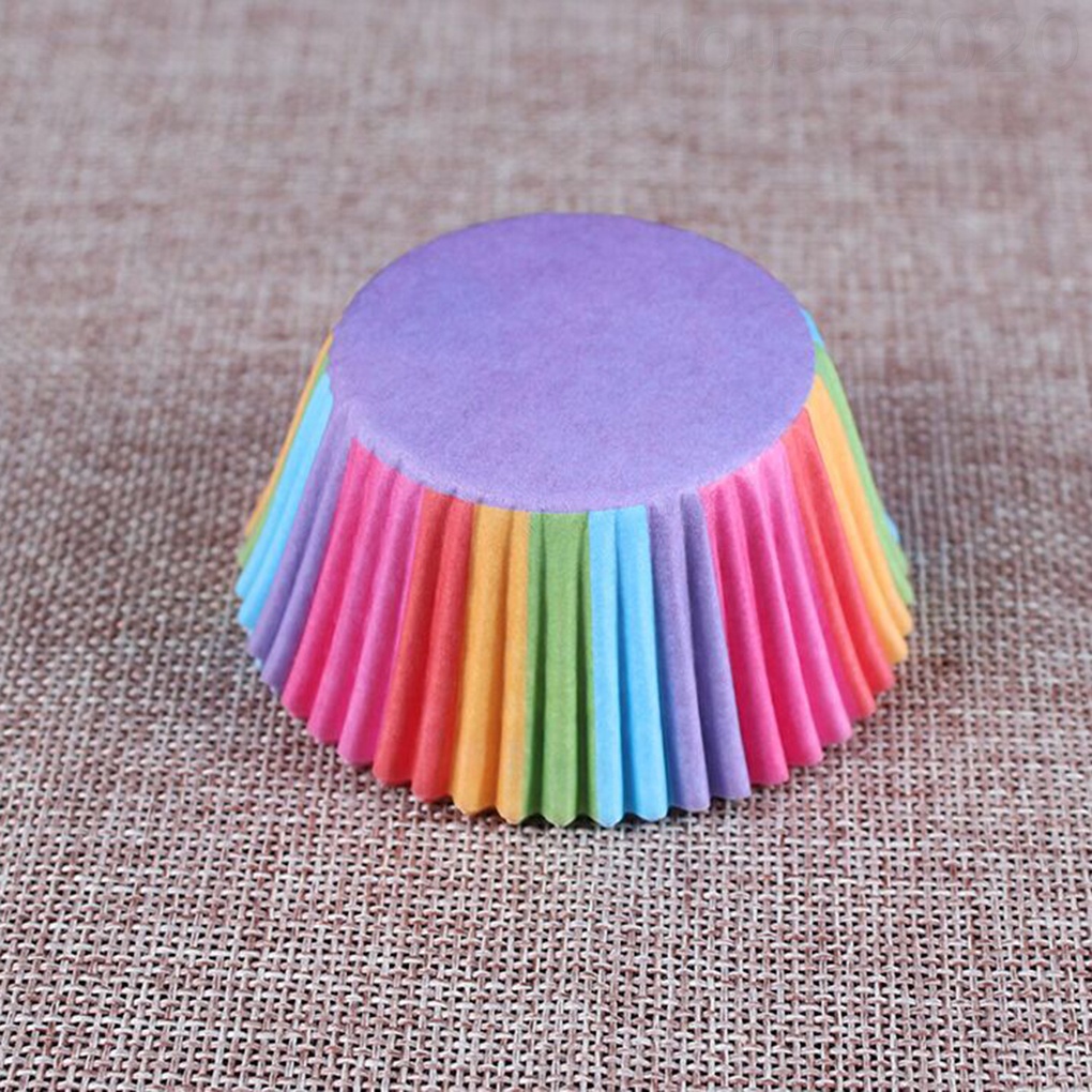 Set 100 đế giấy lót bánh cupcake không dính chống dầu màu sắc ngẫu nhiên HOUSE2020
