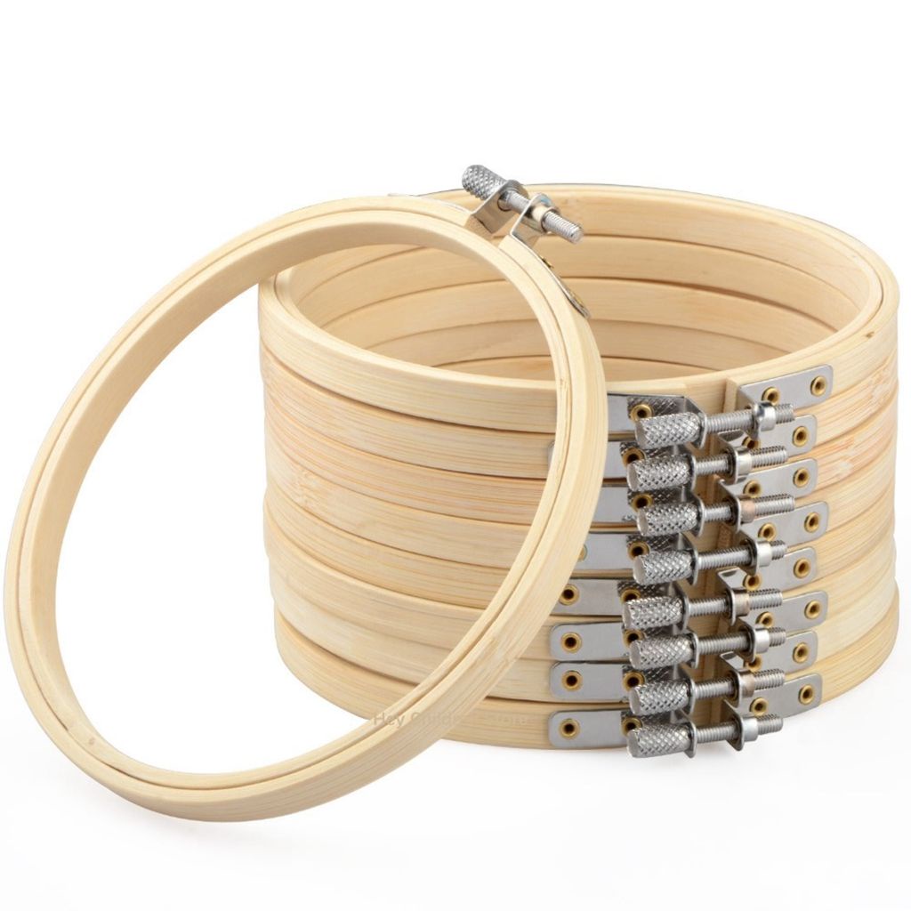 Khung thêu tranh chữ thập bằng tre DIY 10-40cm tùy chỉnh nhiều kích cỡ