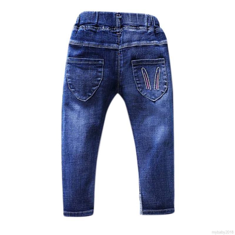 Quần Denim Lưng Thun Co Dãn Cho Bé Gái