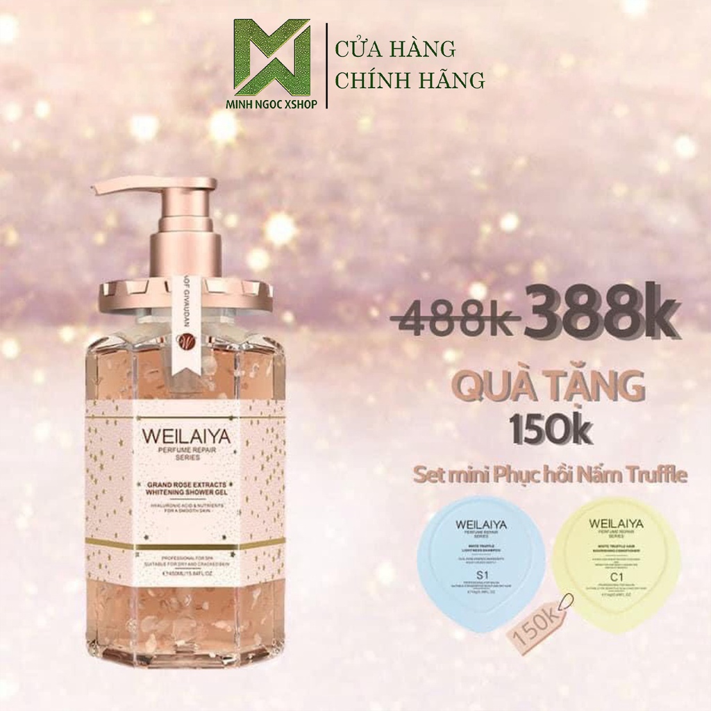 Sữa tắm trắng da cánh hoa hồng DAMASK WEILAIYA GRAND ROSE EXTRACTS WHITENING SHOWER GEL 450ml