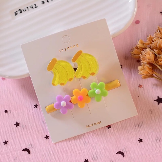 SET KẸP TÓC HOA DAISY TRÁI CÂY