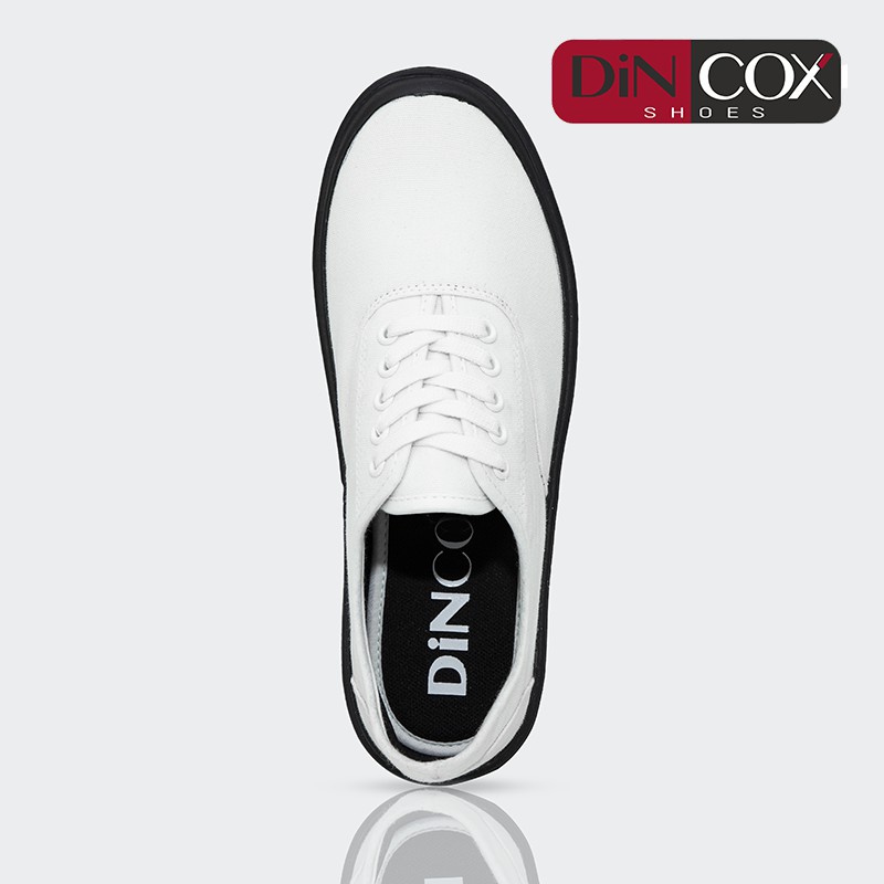 Giày Sneaker Vải Nam DINCOX D23 Đế Bánh Mì Nổi Bật White/Black