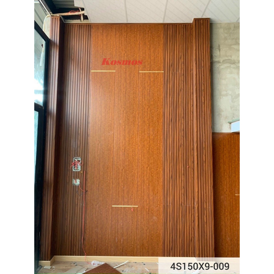 Lam 4 sóng nhỏ Kosmos, lam sóng trong nhà nhựa nguyên sinh PVC, kt 150x9x3000mm