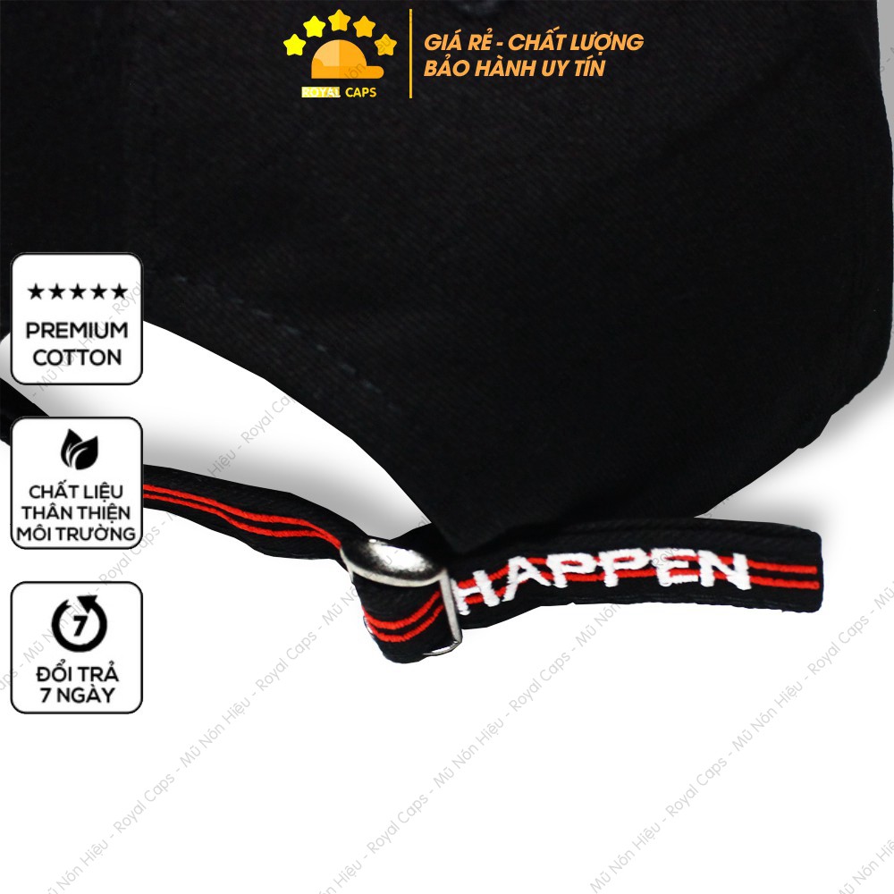 Mũ Lưỡi Trai Nón Lưỡi Trai Nam Nữ Nothing Happen Unknow Đen Vải Kaki Nón Kết - Royal Caps