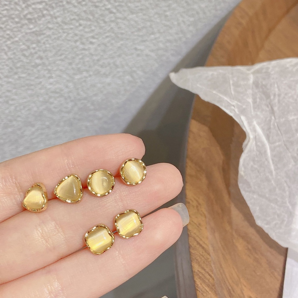 Đôi Khuyên Tai Đính Đá Opal Sang Trọng Cho Nữ