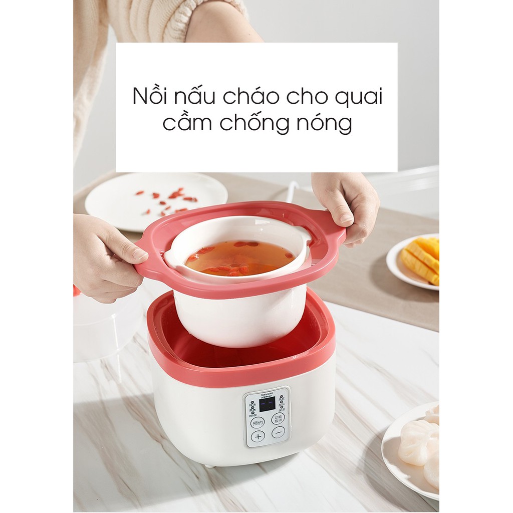 [TIẾNG VIỆT] Nồi điện nấu cháo chậm đa năng ceramic KARPELLE tự động, dành cho bé ăn dặm hấp, nấu, chưng, hầm, hâm nóng