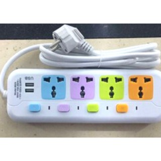 Ổ Cắm Điện Đa Năng 4 Phích Cắm 2 Cổng USB 8624