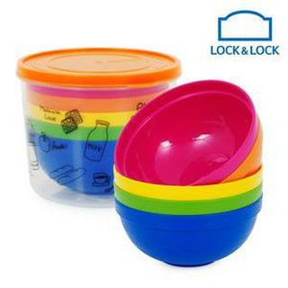 Bộ chén màu Rainbow nhựa Lock&Lock (5 cái) quà tặng của friso