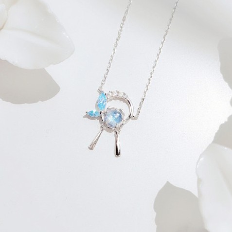 Dây chuyền bạc sang trọng đính đá màu xanh ngọc dành cho nữ ANTA Jewelry - ATJ7030