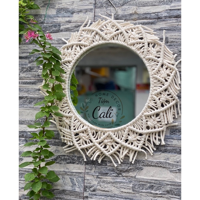 Gương treo tường macrame chụp ảnh decor [Ảnh thật]