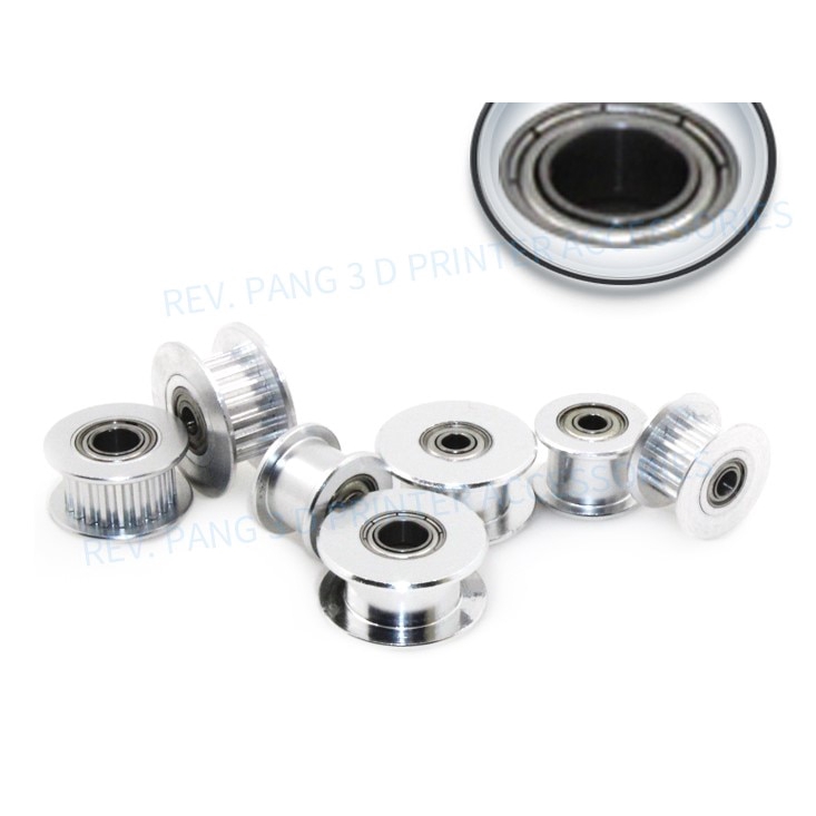 Bánh răng ròng rọc 2gt 20 răng trục 3/4/5/8mm kèm vòng bi dành cho Gt2 rộng 6mm