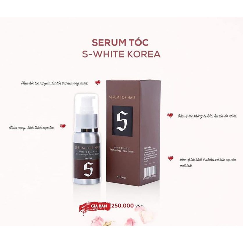 [Mã BMBAU50 giảm 7% đơn 99K] Serum Tóc S-White Ngăn Gãy Rụng, Khô Xơ 50ml