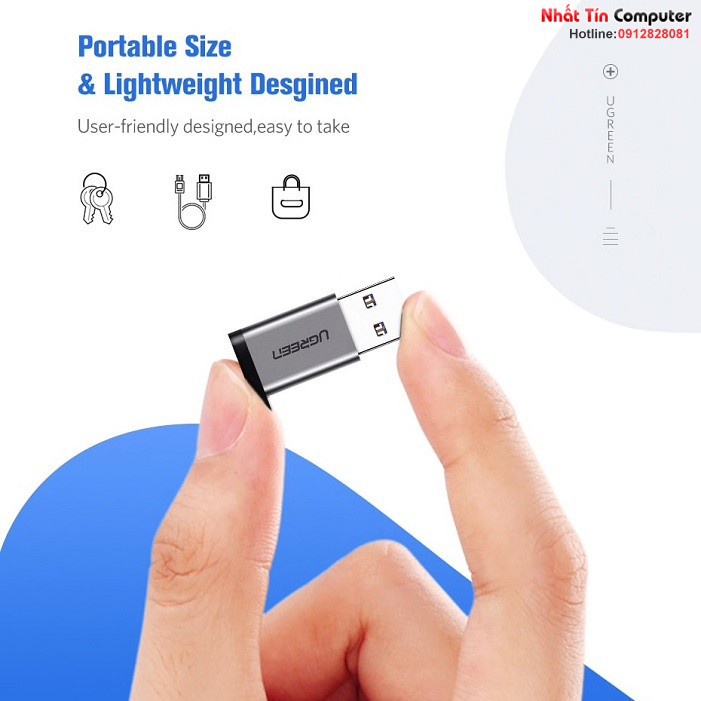 Đầu chuyển USB 3.0 to USB Type-C chính hãng Ugreen 50533 cao cấp