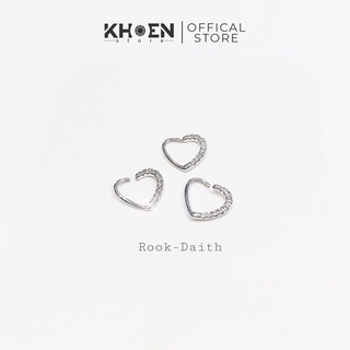 (1 Chiếc) Khuyên Tim đính đá zircon vị trí daith