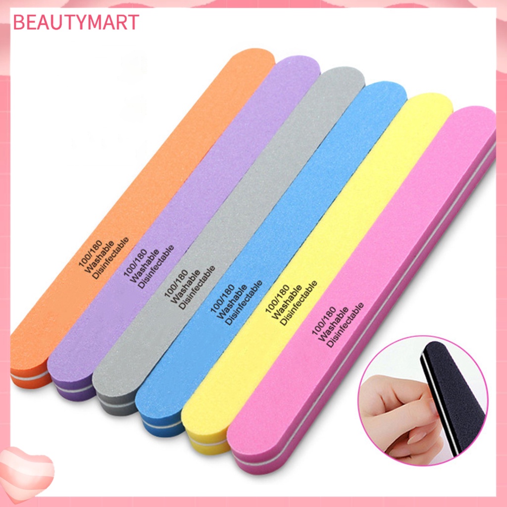 Dụng Cụ Dũa Móng Tay Bằng Bọt Biển Màu Sắc Tươi Sáng Có Thể Tái Sử Dụng