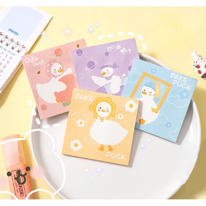 Sổ note vịt trắng đáng yêu N45 dake duck giấy ghi chú cute  dễ thương cà rốt