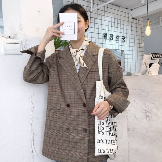 Hàng Sẵn_ Áo khoác Blazers kẻ sọc phong cách hàn