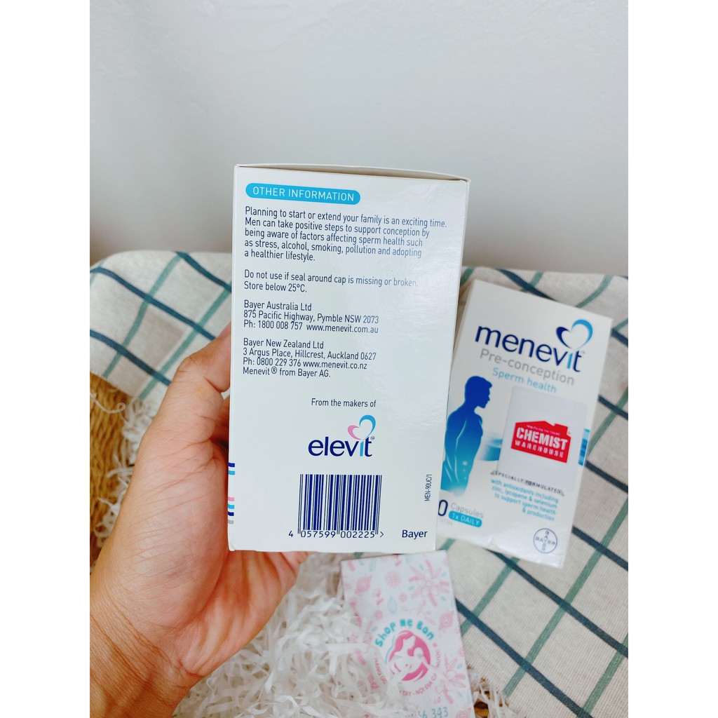 [Tem Chemist] MENEVIT - Vitamin tổng hợp cho nam giới (30/90 viên) - Xuất xứ Úc