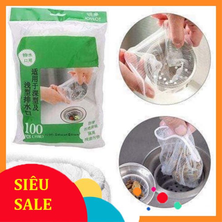 [Giá Sập Sàn] SET 100 TÚI LỌC RÁC BỒN RỬA CHÉN SIÊU TIỆN LỢI CHO NHÀ BẾP