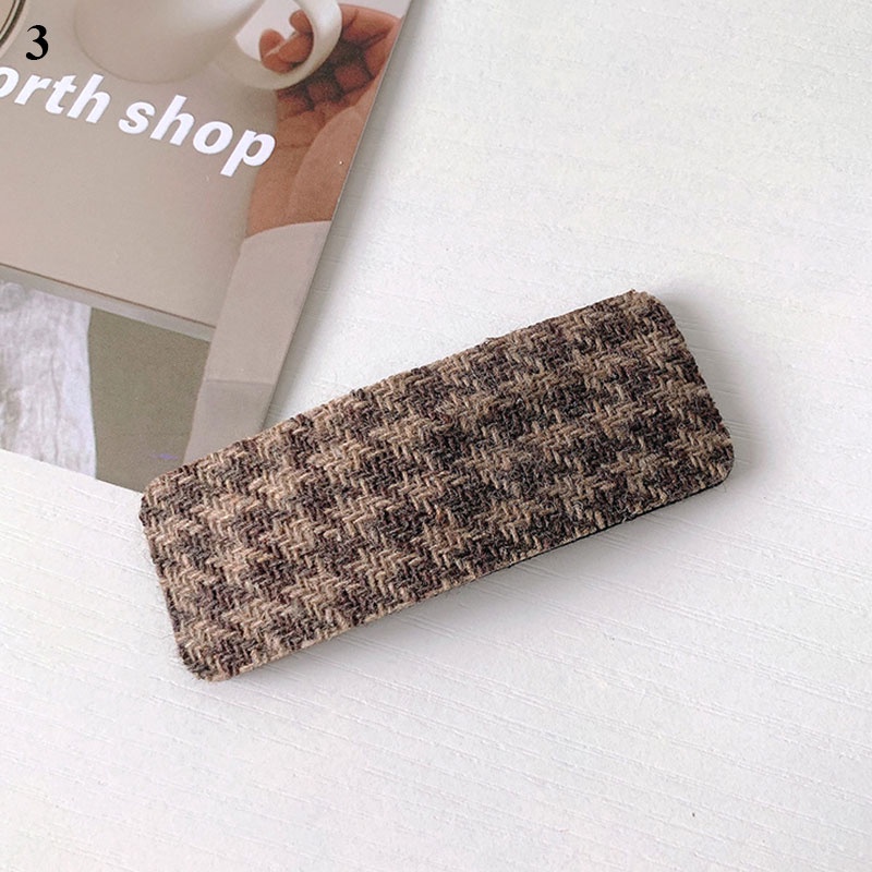 1 kẹp tóc BB họa tiết sọc caro phong cách Hàn Quốc cổ điển cho nữ