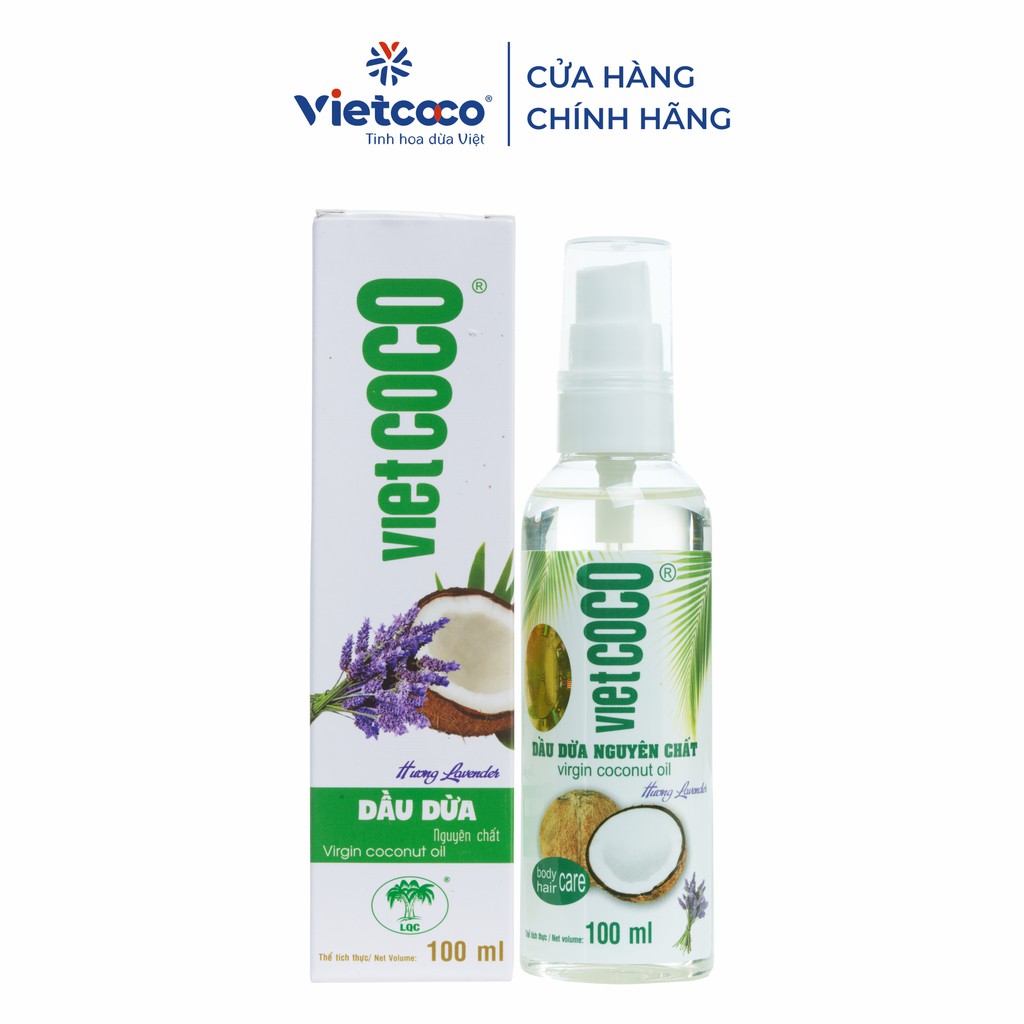 Dầu dừa nguyên chất Vietcoco chai 100ml hương Lavender