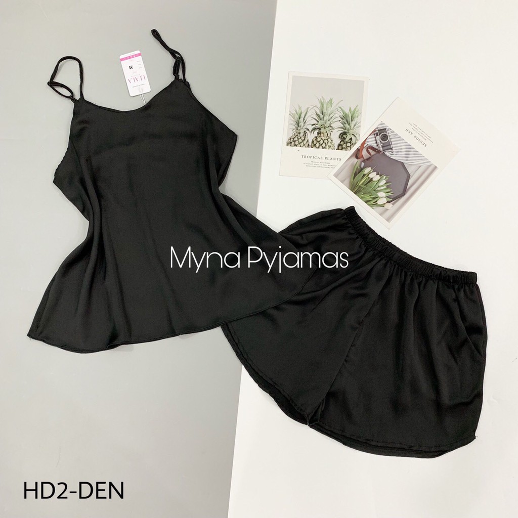 [MÃ MOONI227 GIẢM 10K + FREESHIP] Đồ ngủ 2 dây chất lụa tằm thái mềm, mát, kiểu dáng sexy gợi cảm, sang chảnh cho nữ | BigBuy360 - bigbuy360.vn