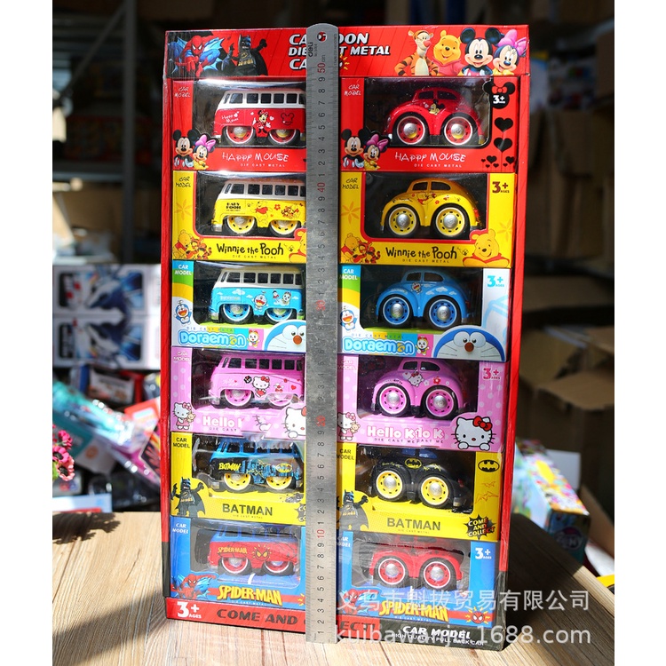 Xe hoạt hình có nhạc bằng kim loại cho bé