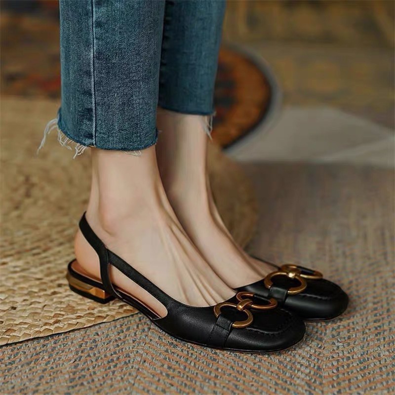 (HÀNG CÓ SẴN) Sandal 2cm da mềm khoá tròn bẹt BIG SIZE 34-43