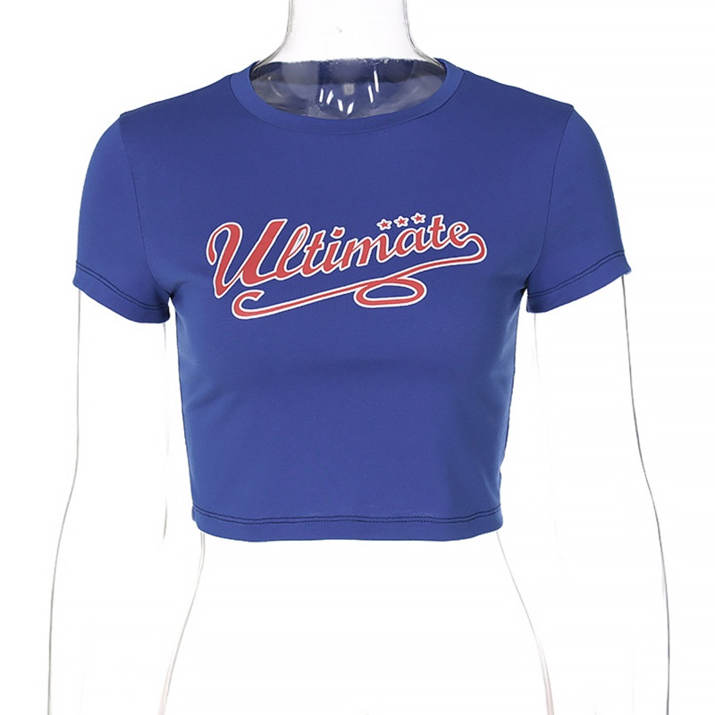 Áo Thun Croptop Ngắn Tay Dáng Ôm In Họa Tiết Thời Trang Mùa Hè Cho Nữ